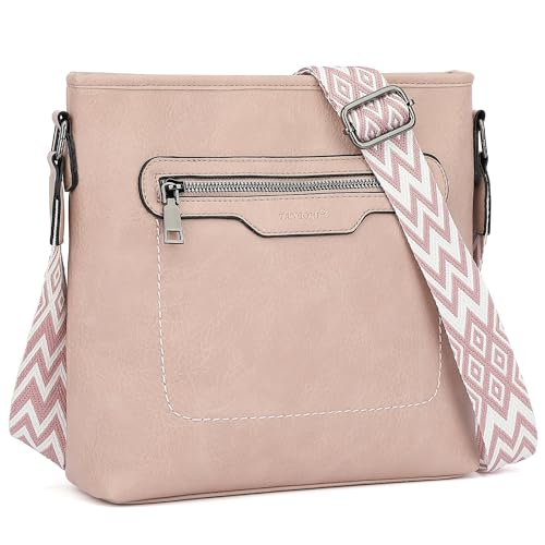 TANTOMI Crossbody Bags for Women Casual Crossbody Purses for Women Travel Shoulder Bag Handbags with Adjustable Strap - color: Dusty Pink