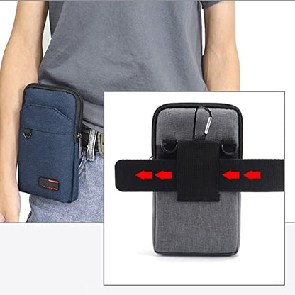 Travel Cell Phone Pouch Belt Pouch, Phone Holster Crossbody Bag with Shoulder Strap for iPhone Case Holder for Hand with Neck Lanyard Smartphone Walking Passport Wallet | with Shoulder Strap - color: Single Layer Blue