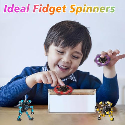 Gokeey Transformable Fidget Spinners for Kids and Adults Stress Relief Sensory Toys for Boys and Girls Fingertip Gyros for Kids Classroom Birthday Party Favors - style: fidget toys 48pc