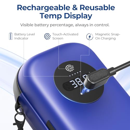 AUVON Insulin Cooler Travel Case with Rechargeable Temp Display, Insulin Pen Cooler Travel Case with 2 x 160g TSA Approved Ice Packs, Waterproof Insulated Cooler Bag for Daily Use & Trip