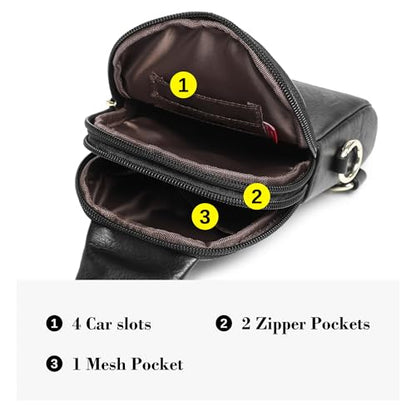 Haytijoe Small Anti Theft Crossbody Bag for Women Faux Leather Lightweight Sling Bags RFID Blocking Fanny Pack for Travel - color: True Black