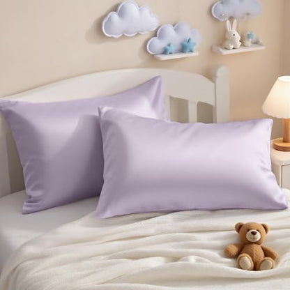 NTBAY Egyptian Cotton Toddler Pillowcases - Set of 2 - Travel Pillow Cases - 500 Thread Count Cotton 13x18 Pillow Covers - Envelope Closure Nursery Pillowcases, 13x18 Inches, Light Purple - color: Light Purple