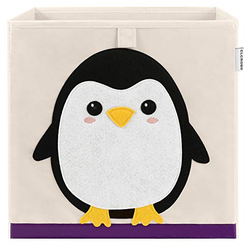 Foldable Animal Cube Storage Bins Fabric Toy Box/Chest/Organizer for Kids Nursery, 13 inch (Penguin) - color: Penguin