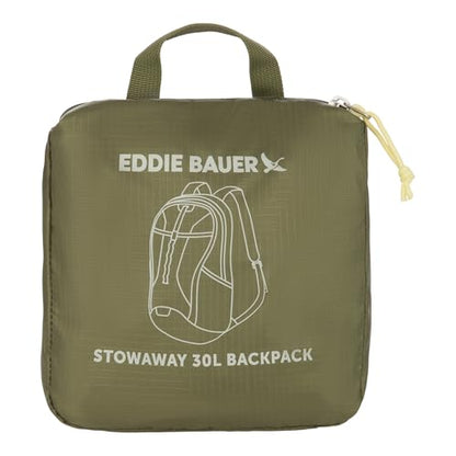 Eddie Bauer Stowaway Packable Backpack | Travel | Outdoor | Lightweight | Foldable | Durable | Ripstop Polyester | 30L - Irish Green - color: Irish Green, size: 30L
