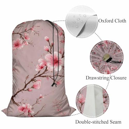 Swono Cherry Blossom Laundry Basket Clothes Hamper Bag Watercolor Hand Painted Flower Blooming Branches Collapsible Dirty Clothes Storage Laundry Organizer, Pink - color: Cherry Blossom
