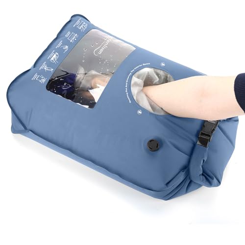 Portable Washing Bag Hand Wash Bag Travel Manual Washer RV Laundry Solution | Camping Washing Machine, Hand Washing Bag, Clothes Washer for Backpacking, Cruise and Vacation Essentials, Travel Washer Bag