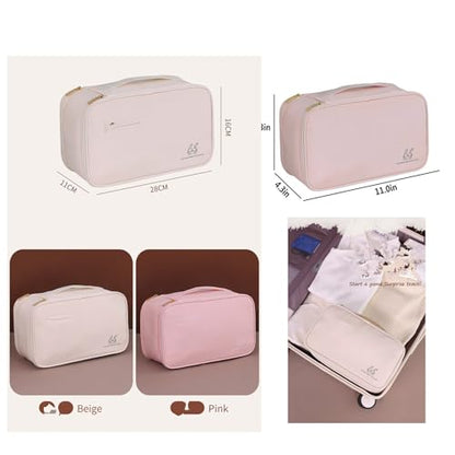 Underwear Bra Travel Bag Packing Cubes Bra Underwear Socks Storage Bag Travel Packing Organizers Toiletry Bag,Beige 10# - color: Beige 10#