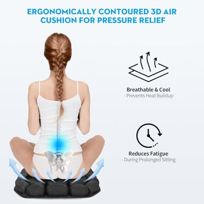Airplane Seat Cushion for Long Flights, Inflatable & Portable Travel Cushion for Tailbone Pain Relief, Pressure Relief Car Seat Cushion for Office Chair and Wheelchair Use - size: Semi-circular arc