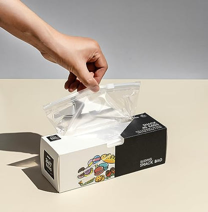 Snack Slider Storage Bags- 80 Count, Featuring Expandable Bottom, Zero BPA, Microwave-Safe(2 boxes of 40) - size: SNACK