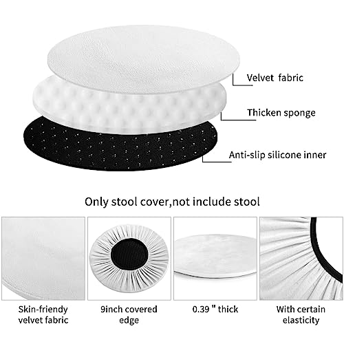 Round Bar Stool Covers 12 Inch, Airplane Art, 3-Layer Velvet Circular Seat Cushion Covers, Washable Non-Slip Chair Pads for Round Stools, Suitable for Thick Within 2.76 Inch - size: 12 inch