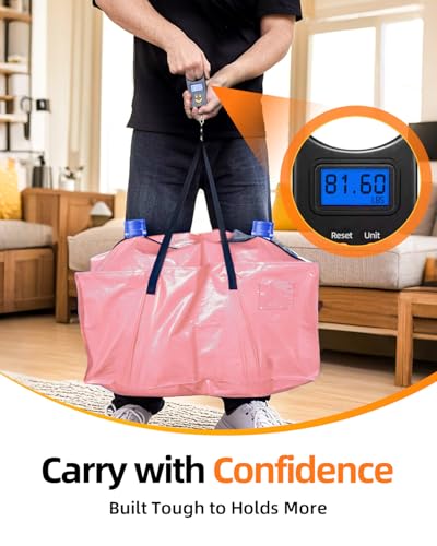6 Pack Extra Large Moving Bags, Heavy Duty Packing Bags with Zippers and Handles for Space Saving, Clothes Storage, College Essentials, Travel, Pink