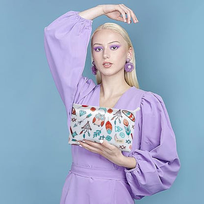 WLLWOO WLLWOO 2pcs Travel Make Up Bags-Cosmetic Bag Nylon Waterproof Large Wide Zipper Coin Purse Travel Toiletry Small Makeup Pouch For Women - color: Owl