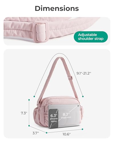 BAGSMART Anti Theft Crossbody Bags for Women Travel Purse, Medium Quilted Puffy cross body bag, Handbags Shoulder Purses, Brown-medium - color: Brown-1, size: 4.7L