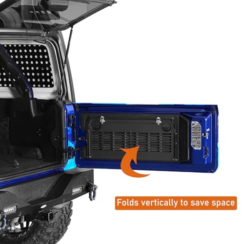 Hooke Road Wrangler JL Tailgate Table Overland Camping Desk for 2018-2026 Jeep Wrangler JL JLU, Outdoor Accessories Trunk Organizer Storage Rack