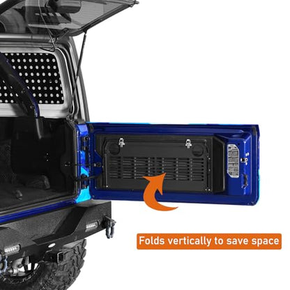 Hooke Road Wrangler JL Tailgate Table Overland Camping Desk for 2018-2026 Jeep Wrangler JL JLU, Outdoor Accessories Trunk Organizer Storage Rack