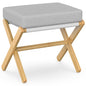 BAMBOOHOMIE Foldable Foot Stool Ottoman, Modern Foot Rest with Bamboo X Legs & Thick Foam Cushion, Folding Foot Stools Small Padded for Bedroom Living Room, Footstool for Chair Couch (Natural - Grey) - color: Natural - Grey