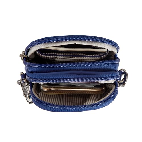 Travelon Anti-Theft Boho 2 Compartment Phone Crossbody - color: Lush Blue