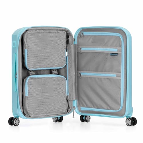 Traveler's Choice Pagosa Hardshell Expandable Luggage with Spinner Wheels, Baby Blue, 22-Inch Carry-on - color: Baby Blue, size: 22-Inch Carry-on