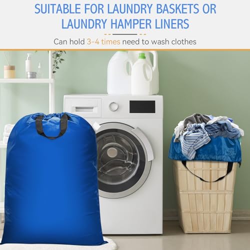 Isink Extra Large Laundry Bag With Handles, Heavy Duty, Travel Laundry Bag for Dirty Clothes, 28" x 40" (Blue) - color: Extra Large Laundry Bag With Handles (Blue)