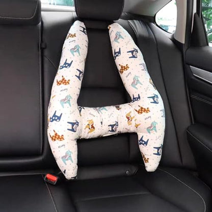 SIQITECHNO Car Travel Pillow H-Shape Seat Pillow Kids Adults Soft Neck Pillow Breathable Head and Body Support Pillow Car Aircraft Sleeping Cushion for Long Journey Road Trip Travel Accessories - color: Cute Ponies