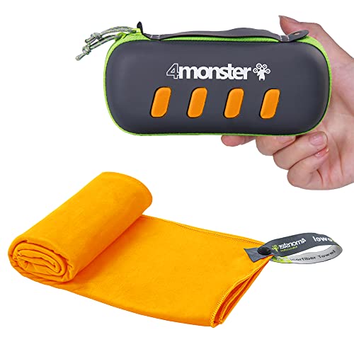 4Monster Camping Towel Super Absorbent-Quick Dry Microfiber Towel Ultra Compact & Soft-Travel Towel Lightweight for Backpacking,Hiking,Gym,Beach,Swimming,Yoga - color: Orange, size: 48.00" x 24.00"