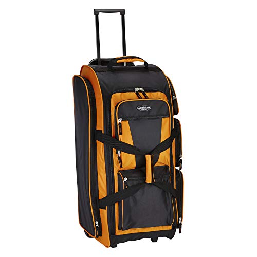 Travelers Club Xpedition 30 Inch Multi-Pocket Upright Rolling Duffel Bag - color: Burnt Orange