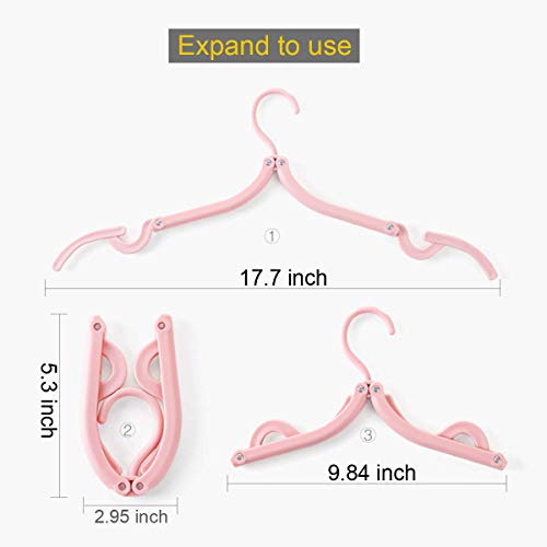 YOUOWO 12 Pcs Travel Hangers with 24 Pcs Clips,Portable Foldable Clothes Hangers for Scarves Suits Trousers Pants Shirts Socks Underwear - size: 12 Pack Hanger without Clothesline