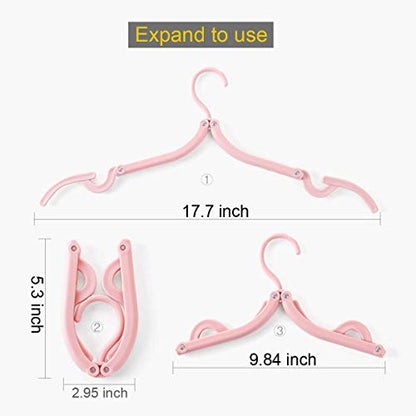 YOUOWO 12 Pcs Travel Hangers with 24 Pcs Clips,Portable Foldable Clothes Hangers for Scarves Suits Trousers Pants Shirts Socks Underwear - size: 12 Pack Hanger without Clothesline