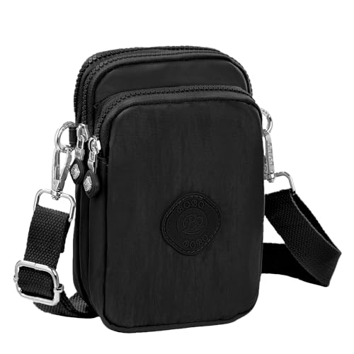 Small Crossbody Bags for Women Cell Phone Cross body Purses with Adjustable Strap & Headphone Jack, Shoulder Bag - color: Black