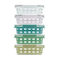 Ello Duraglass 3.4 Cup Meal Prep Sets 10Pc, 5 Pack Set- Glass Food Storage Container with Silicone Sleeve and Airtight BPA-Free Plastic Lids, Dishwasher, Microwave, and Freezer Safe, Olive Tree - color: Olive Tree