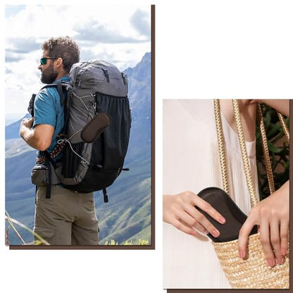 FINTIE Sunglasses Case, Hard EVA Shell Shockproof Sport Glasses Case with Metal Carabiner Travel Zipper Eyeglasses Holder - color: Brown