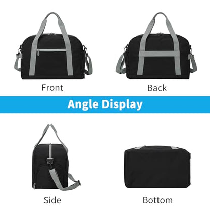 Apenze Small Gym Bag 14 Inch Lightweight Carry on Mini Duffel Bag with Shoe Compartment for Travel Sport Black/Green - color: Black/Green