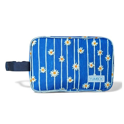 Yumbox Chill Snack Bags with 2 Removable Gel Ice Packs, Flexible Cooling, Insulated Lunch Bag, Wipe Clean fabric, Lined, Zipper Closure, Buckle Strap, Daisy Print - color: Daisies
