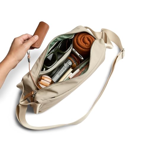 Bellroy Classic Sling (everyday 7 liter minimalist crossbody bag with internal organization, adjustable crossbody strap, and auto-compression system) - Tahini - color: Tahini