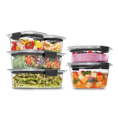 Rubbermaid Brilliance® Round and Rectangular Leak Proof Food Storage Containers, 12 Piece Set - size: 12-Piece