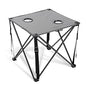 ARROWHEAD OUTDOOR 26” (66cm) Portable Camping Folding Table, 2 Cup Holders, Square, Carrying Case, Steel Frame, High-Grade 600D Canvas - color: Grey