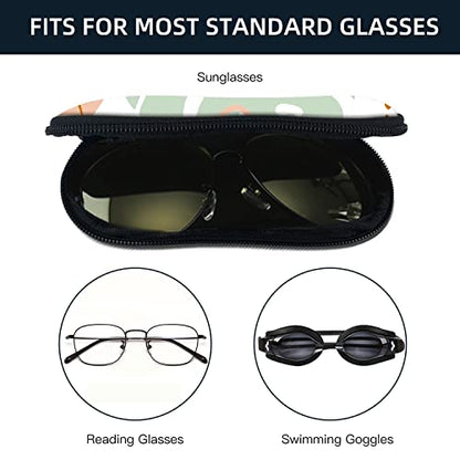 Sunglasses Soft Case with Carabiner Ultra Light Neoprene Zipper Glasses Case - color: Modern Art