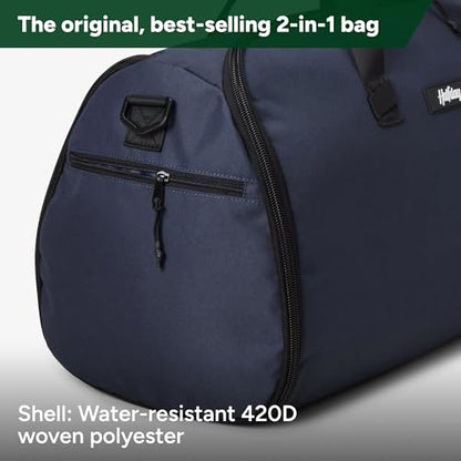 Halfday Convertible 2-in-1 Garment Duffel Weekender Bag 45L: Wrinkle-Free Travel (Hanging Suit Compartment, Shoe Pockets, Trolley Sleeve), Durable & Water-Resistant Carry-on, Marine - color: Marine, style: Original, 45l