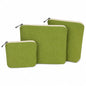 Small Zipper Pouches for Purse, 3 Pack Green Checkered Nylon Pouch Set, Purse Organizer Pouches for Makeup, Cards, Keys, Cables & Travel Essentials - color: GreenPlaid/Nylon