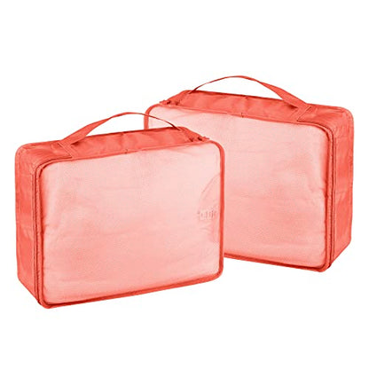 Packing Cubes Set, 2 Pcs Packing Organizers Set for Suitcases (Watermelon red) - color: Watermelon red