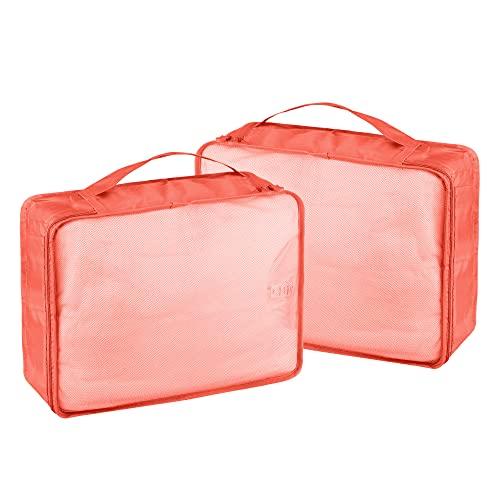 Packing Cubes Set, 2 Pcs Packing Organizers Set for Suitcases (Watermelon red) - color: Watermelon red