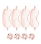 Satin Eye Mask 8Pcs Silk Sleep Masks Silky Blindfold Eyeshade Blackout Eyes Cover Scrunchies Hair Ties Travel Wedding Gifts - color: Blush
