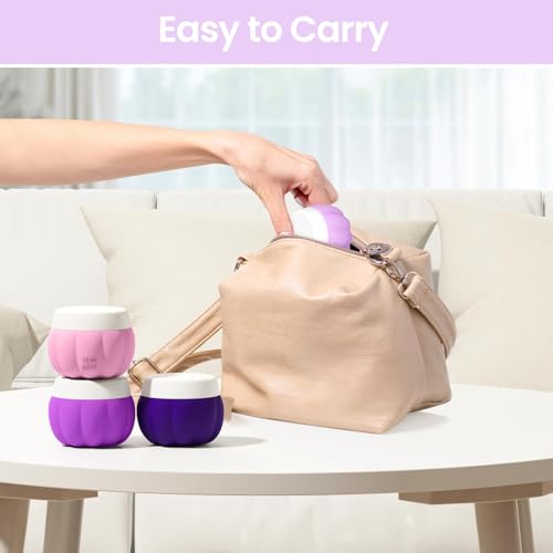 Redfly Travel Containers for Toiletries, TSA Approved Travel Size Containers, Silicone Jars for Creams, Leak-proof Essentials with Lid for Cosmetic
