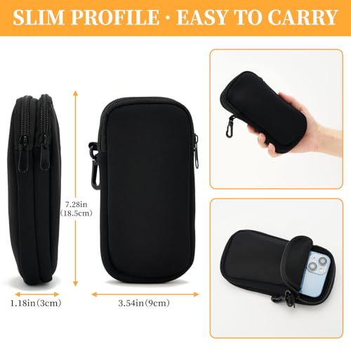 WOZEAH Double Eyeglass Case with 2 Compartments, Travel Eyewear Organizer for Two Pairs of Glasses - color: Black