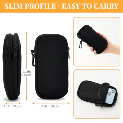 WOZEAH Double Eyeglass Case with 2 Compartments, Travel Eyewear Organizer for Two Pairs of Glasses - color: Black