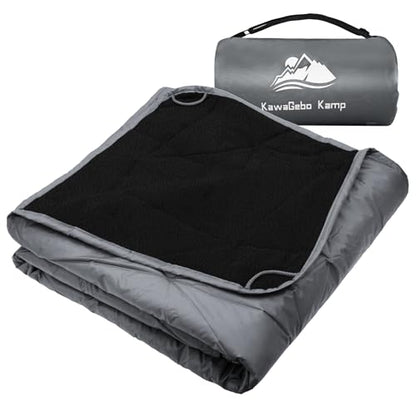 Large Outdoor Waterproof Blanket Extra Thick Fleece Stadium Blanket for Camping, Car, Pet, Picnics - Windproof, Wearable, Machine Washable 80" x 58" (Smoky Gray) - color: Smoky Gray