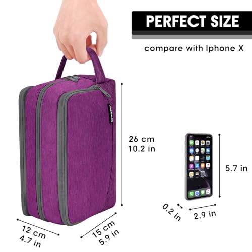 Toiletry Bag for Men Hanging Dopp Kit Water Resistant Shaving Bag Small Toiletry Bag for Traveling (Deep Purple) - color: Deep Purple