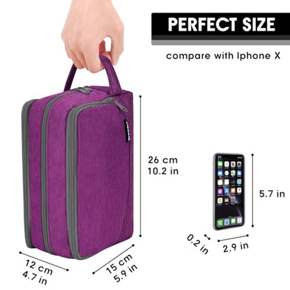 Toiletry Bag for Men Hanging Dopp Kit Water Resistant Shaving Bag Small Toiletry Bag for Traveling (Deep Purple) - color: Deep Purple
