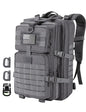 Hannibal Tactical MOLLE Assault Backpack, Tactical Backpack Military Army Camping Rucksack, 3-Day Pack Trip w/USA Flag Patch, D-Rings, Grey - color: Grey