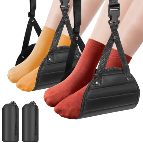 SZXYX Foot Hammock for Plane Travel (2 Pack), Memory Foam Airplane Foot Hammock Provides Foot Rest for Air Travel, Portable Airplane Travel Essentials & Long Flight Must Haves